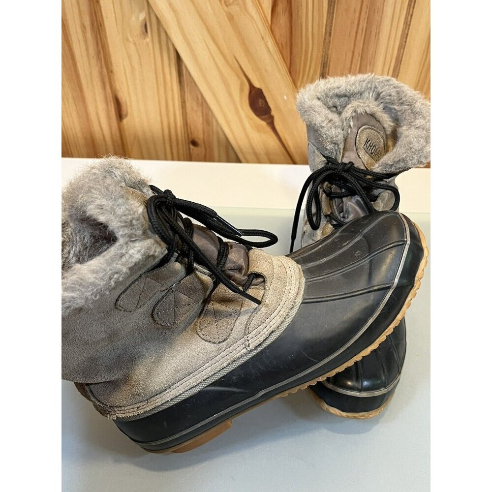 Khombu Alyssa Wedge Snow Winter Boots Women's 8M Faux Fur